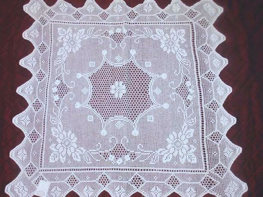 Linea Home N3148 Πλεκτό Λευκό 180x180εκ.