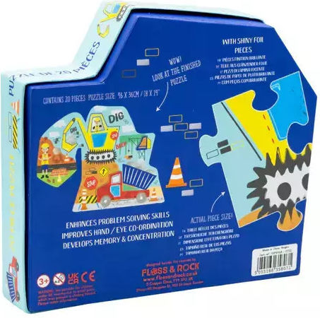 Kids Puzzle Bulldozer for 3++ Years 20pcs Floss & Rock