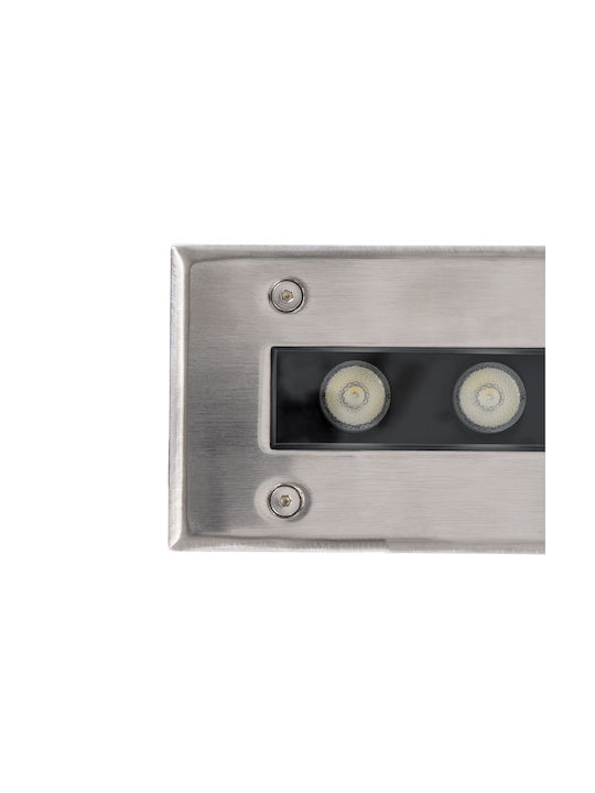 GloboStar Undergroundremvi Outdoor Floor Lamp LED Wall Washer 9W RGBW IP68 Silver