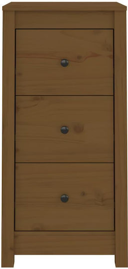 Drawers Storage Solid Wood with 2 Drawers Ink 2τμχ L40xW35xH80cm