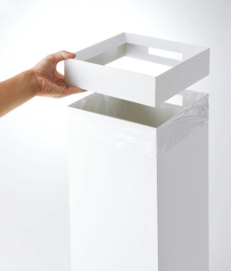 Yamazaki Κάδος Tower Απορριμμάτων Μεταλλικός Λευκός 27lt