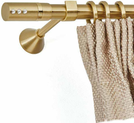 Anartisi Μεταλλικό Κουρτινόξυλο Valeria Μονό Φ25mm 360εκ. Oro Mat