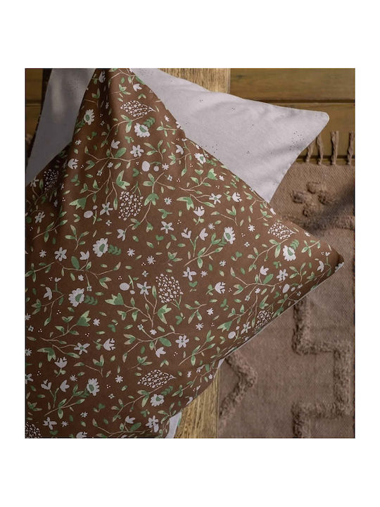Nima Duvet Cover Set Cotton Single with Pillowcase 160x240 Wildflower Brown