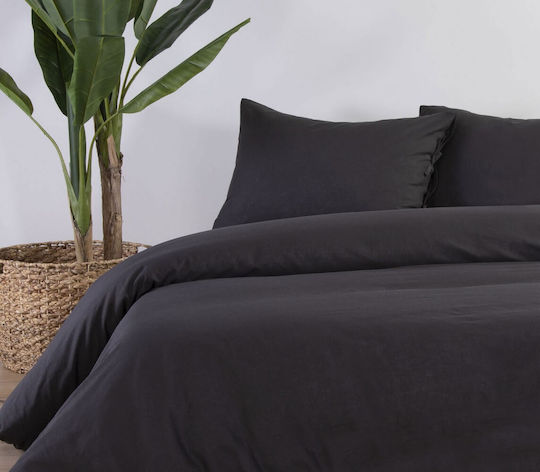 Nef-Nef Homeware Duvet Cover Single 160x220 Anthracite Anthracite