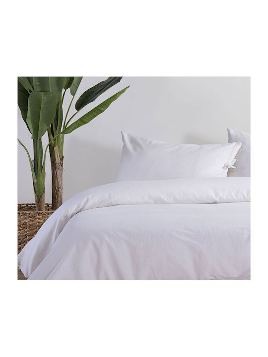 Nef-Nef Homeware Duvet Cover Cotton Single 160x220 Ecru Ecru