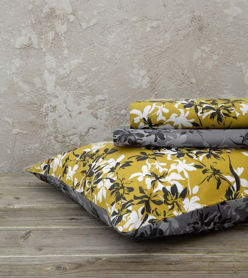 Nima Duvet Cover Set Cotton Single with Pillowcase 160x240 Zinnia Yellow