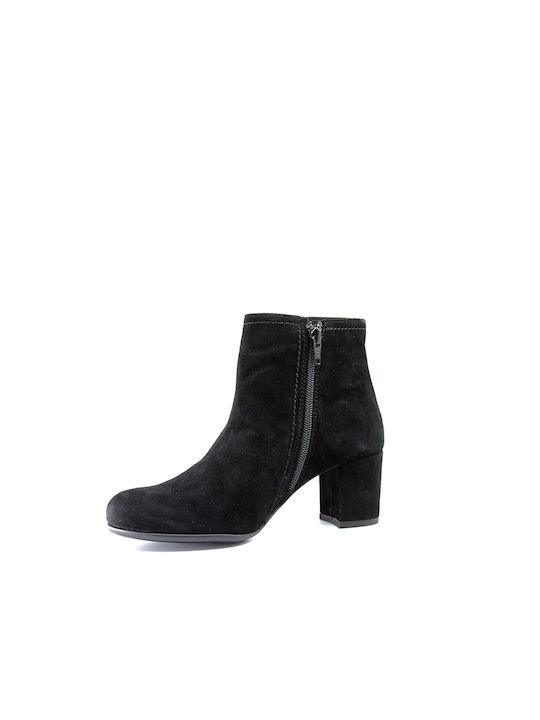 Frau Suede Women's Ankle Boots with Medium Heel Black