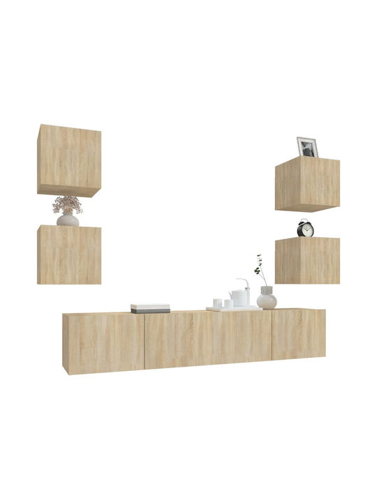 Living Room TV Unit Sonoma Oak 6pcs L80xW30xH30cm