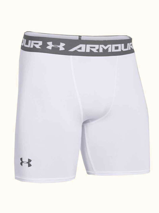 Under Armour HeatGear Pantaloni scurți termici pentru bărbați Compresie Alb