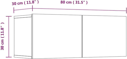 Животно помещение ТВ единица White 4pcs Д100xШ30xВ30бр