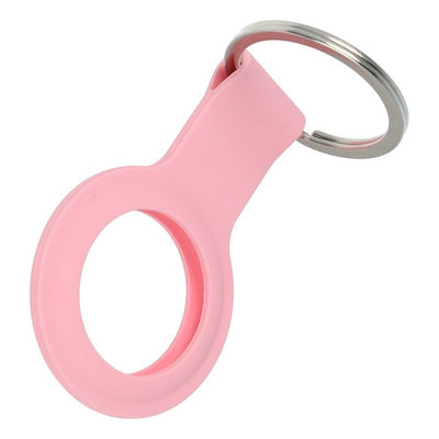 Holder Silicone Keychain Case for AirTag Pink