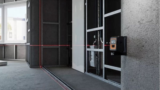 AEG Tools CLR215-B Αυτορυθμιζόμενο Γραμμικό Αλφάδι Laser Κόκκινης Δέσμης με Εύρος Εργασίας 15m