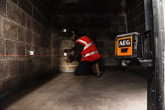 AEG Tools CLR215-B Αυτορυθμιζόμενο Γραμμικό Αλφάδι Laser Κόκκινης Δέσμης με Εύρος Εργασίας 15m