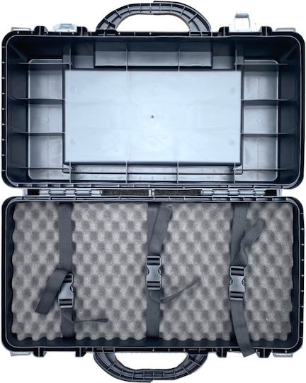 Helix Hand Tool Case Plastic with Tobacco Case and Foam Dimensions: W58xD34xH24cm