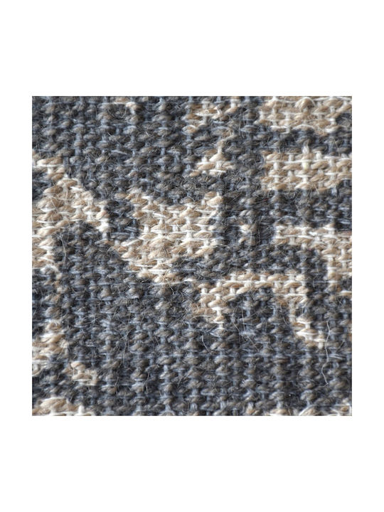 Artekko Tomsa Χειροποίητο Αντιολισθητικό Χαλί Ορθογώνιο με Κρόσια Grey Natural 180x120cm