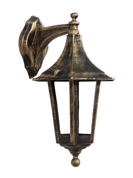 Heronia LP-401ΑΚ Wall-Mounted Outdoor Lantern IP44 E27 Bronze