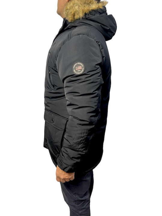 Vinson Polo Club Men's Winter Parka Jacket Black