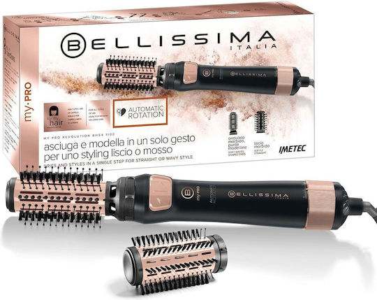 Bellissima MyPRO Κεραμική Ηλεκτρική Βούρτσα με Αέρα & Περιστρεφόμενη Κεφαλή για Ίσιωμα και Μπούκλες 1000W