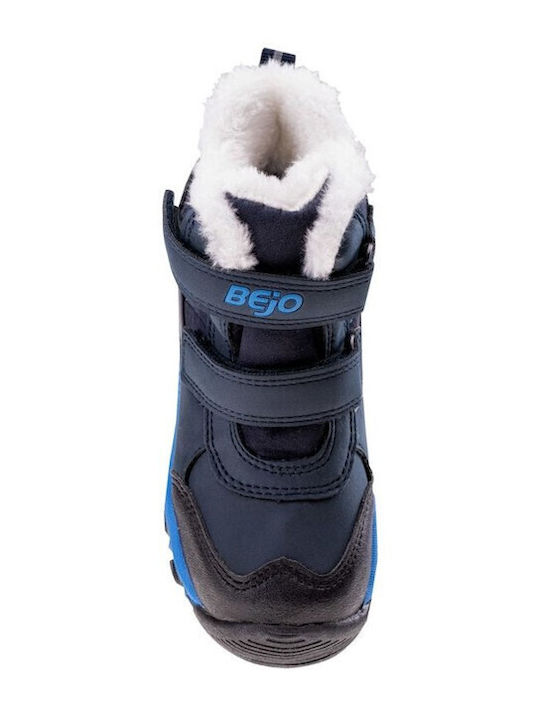 Baisy Mid Kids Boots with Velcro Navy Blue