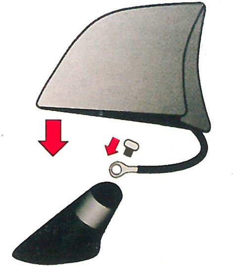 Auto Gs Car Antenna Roof Shark in Black Carbon Color