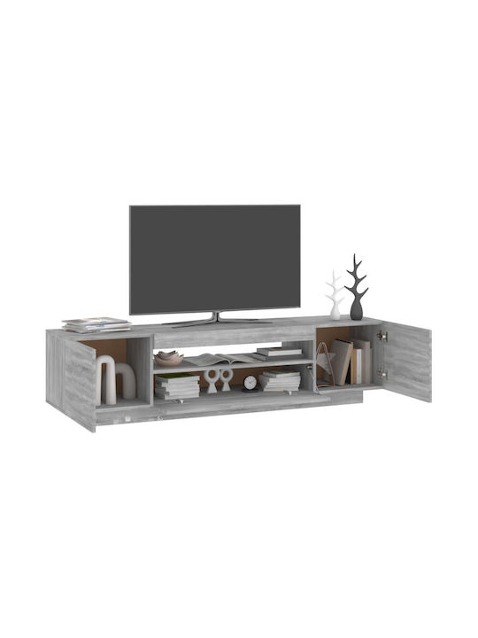 vidaXL TV-Ständer mit LED-Beleuchtung Grau M160xT35xH40cm
