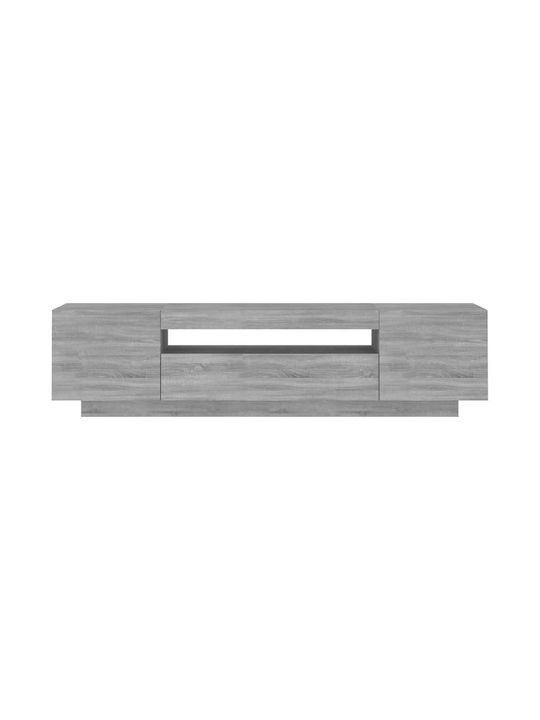 vidaXL TV-Ständer mit LED-Beleuchtung Grau M160xT35xH40cm
