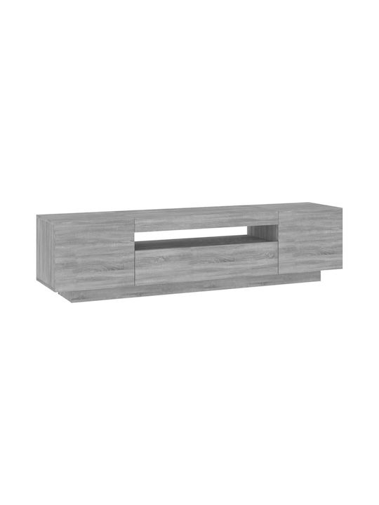 vidaXL TV-Ständer mit LED-Beleuchtung Grau M160xT35xH40cm