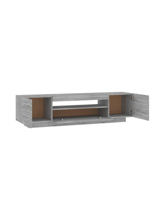 vidaXL TV-Ständer mit LED-Beleuchtung Grau M160xT35xH40cm