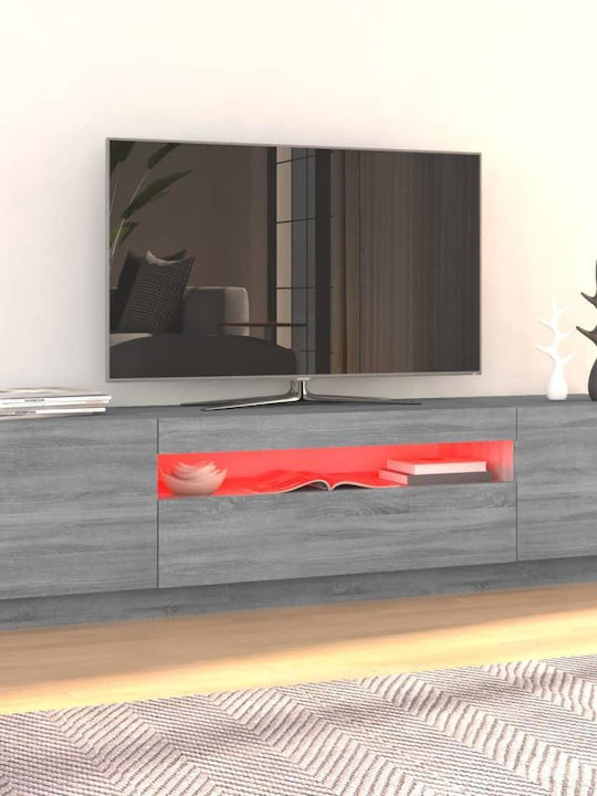 TV-Möbel Hölzernes mit LED-Beleuchtung Gray L160xB35xH40cm