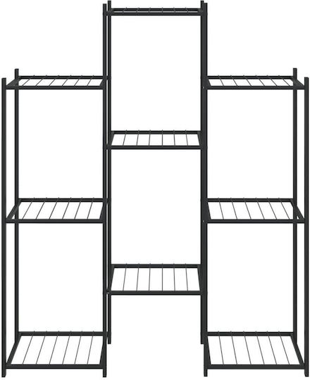 vidaXL Raft pentru ghiveci Metal Negru 83bucx25bucx100buccm.