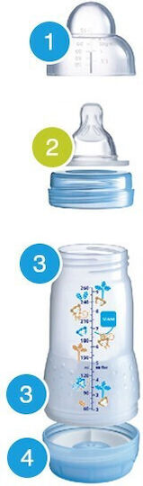 Mam Plastikflasche Easy Start Anti-Colic Forest Gegen Koliken mit Silikonsauger für 2+ Monate Green Waschbär - Grün 260ml