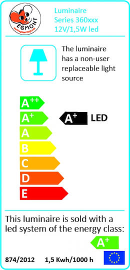 Egmont Lumini LED Lampă decorativă pentru copii Robot Alb 18x10x33εκ.