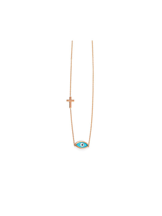 George Art Jewels Necklace Eye from Rose Gold 9 K