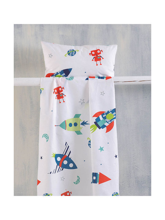 Rythmos Sheet Set Single Cotton Astronio White 160x260cm 3pcs
