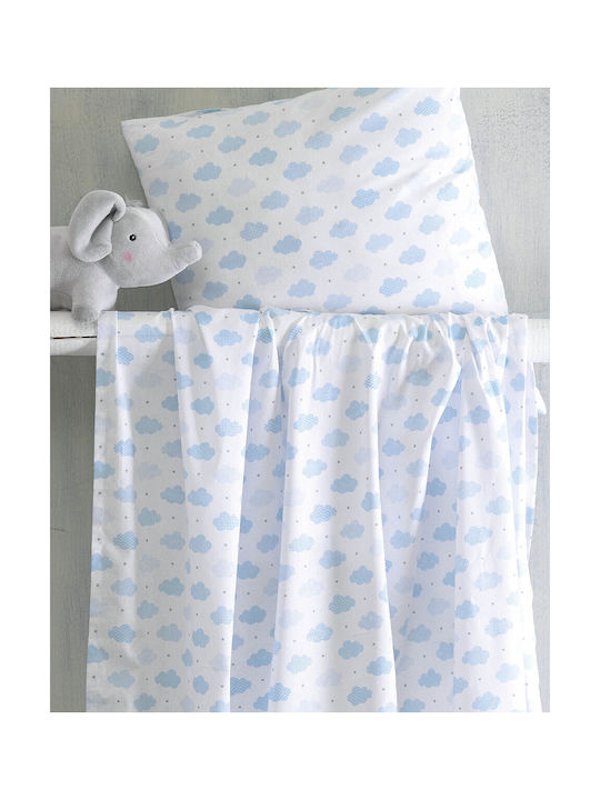 Rythmos Sheet Set Single with Elastic Band Cotton Cloudy Blue 105x205cm 3pcs