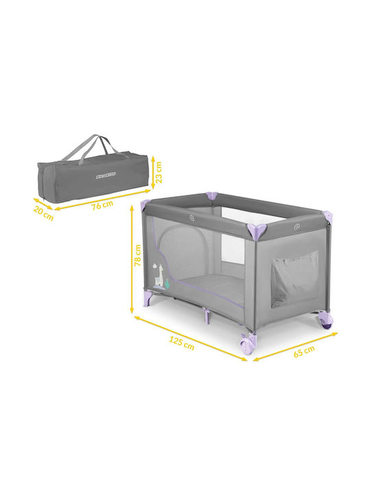 Ricokids RK-240 Playpen with Mattress Grey-Lavender 125x65cm