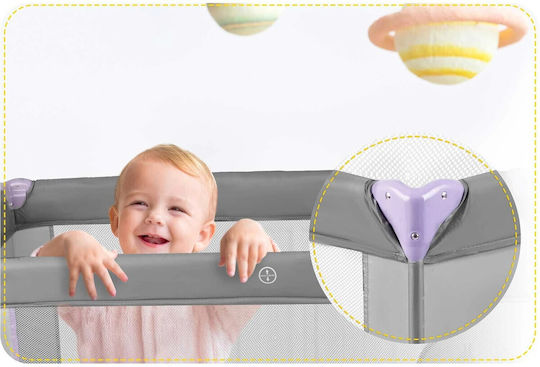 Ricokids RK-240 Кошара за игра с Матрак Grey-Lavender 125x65см