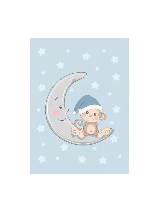 Mother Baby Κουβέρτα Αγκαλιάς & Λίκνου Goodnight my Little Monkey 80x110εκ.