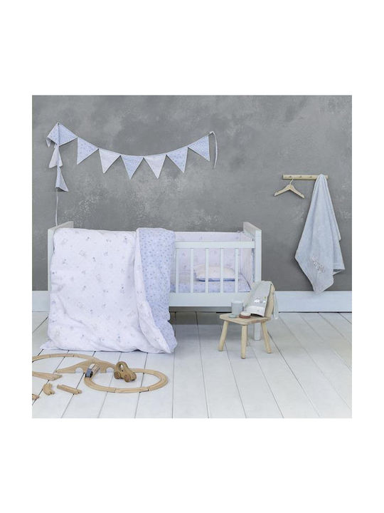 Nima Muffy Set Baby Bettwäsche Für Wiege Baumwolle Hellblau 70x110cm 2Stück 31022