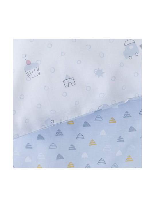 Nima Muffy Baby Sheets Set Cradle Cotton Light Blue 70x110cm 2pcs