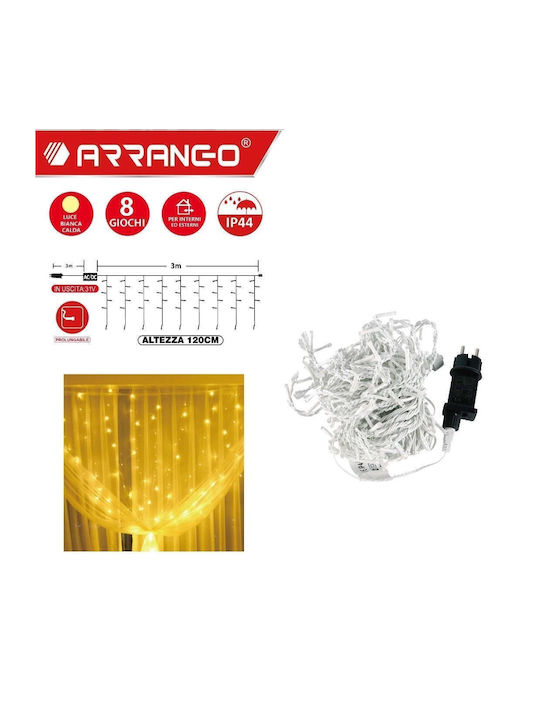 240 Lights LED 3m. x 300cm Warm White type Curtain 1pcs