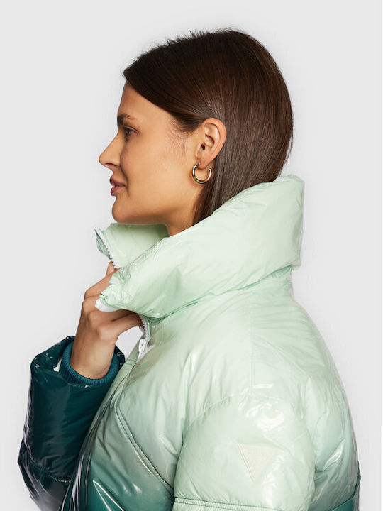 Scurtă Jachetă de femei Puffer White/Green