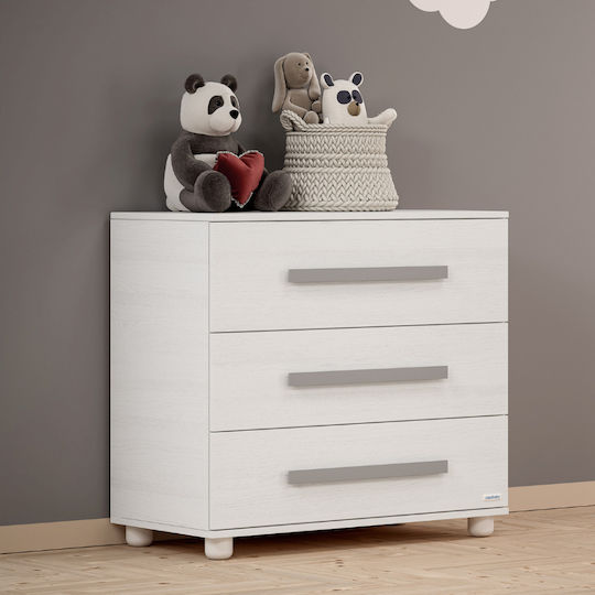 Casababy Panda Σετ Βρεφικού Δωματίου με Κρεβάτι & Συρταριέρα Λευκό / Γκρι