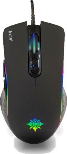 Inca IMG-GT15 RGB Геймърска Мишка 4800 DPI Черен