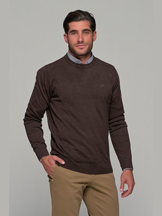 Gnious Men's Long Sleeve Sweater Brown