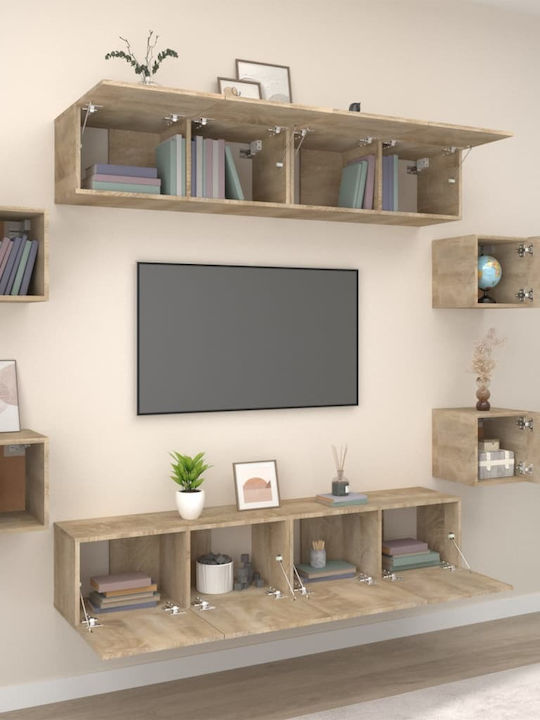 Living Room TV Unit Sonoma Oak 8pcs L80xW30xH30cm