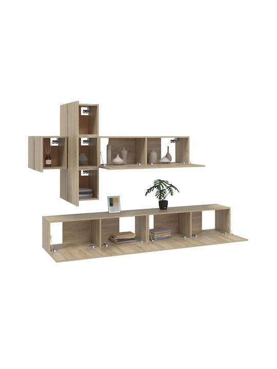 Wohnzimmer TV-Einheit Sonoma Δρυς 7τμχ L100xB30xH30cm