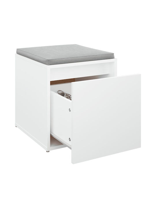 Hocker Für das Wohnzimmer Mit Stauraum Hölzernes Weiß 40.5x40x40cm