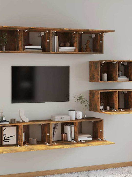 Living Room TV Unit Smoked Oak 6pcs L80xW30xH30cm