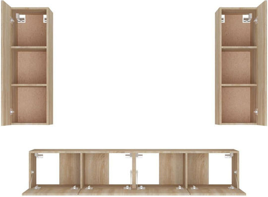 Животно помещение ТВ единица Sonoma Oak 4pcs Д80xШ30xВ30бр